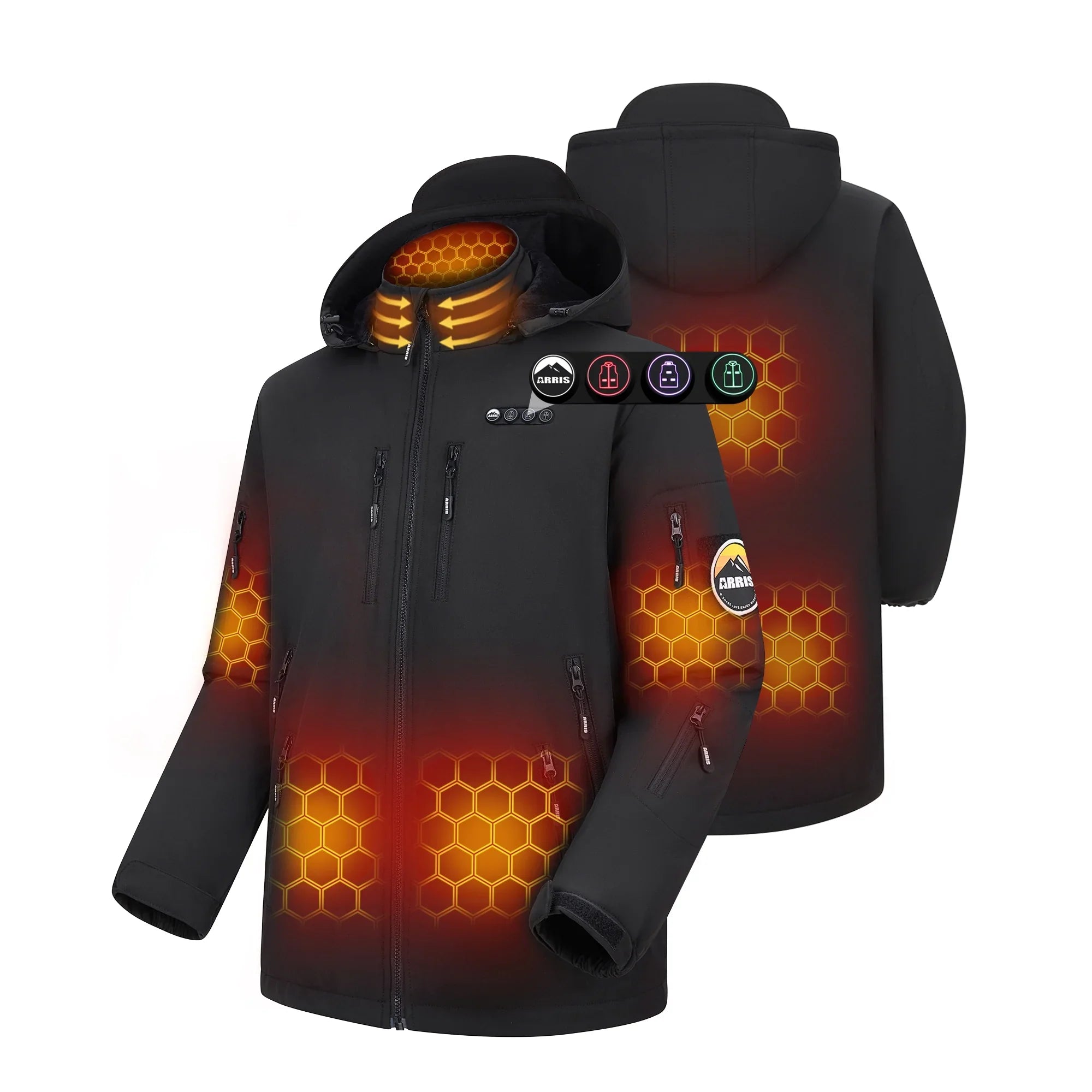 ARRIS Heated Jacket for Men , Electric Heating Soft Shell Coat