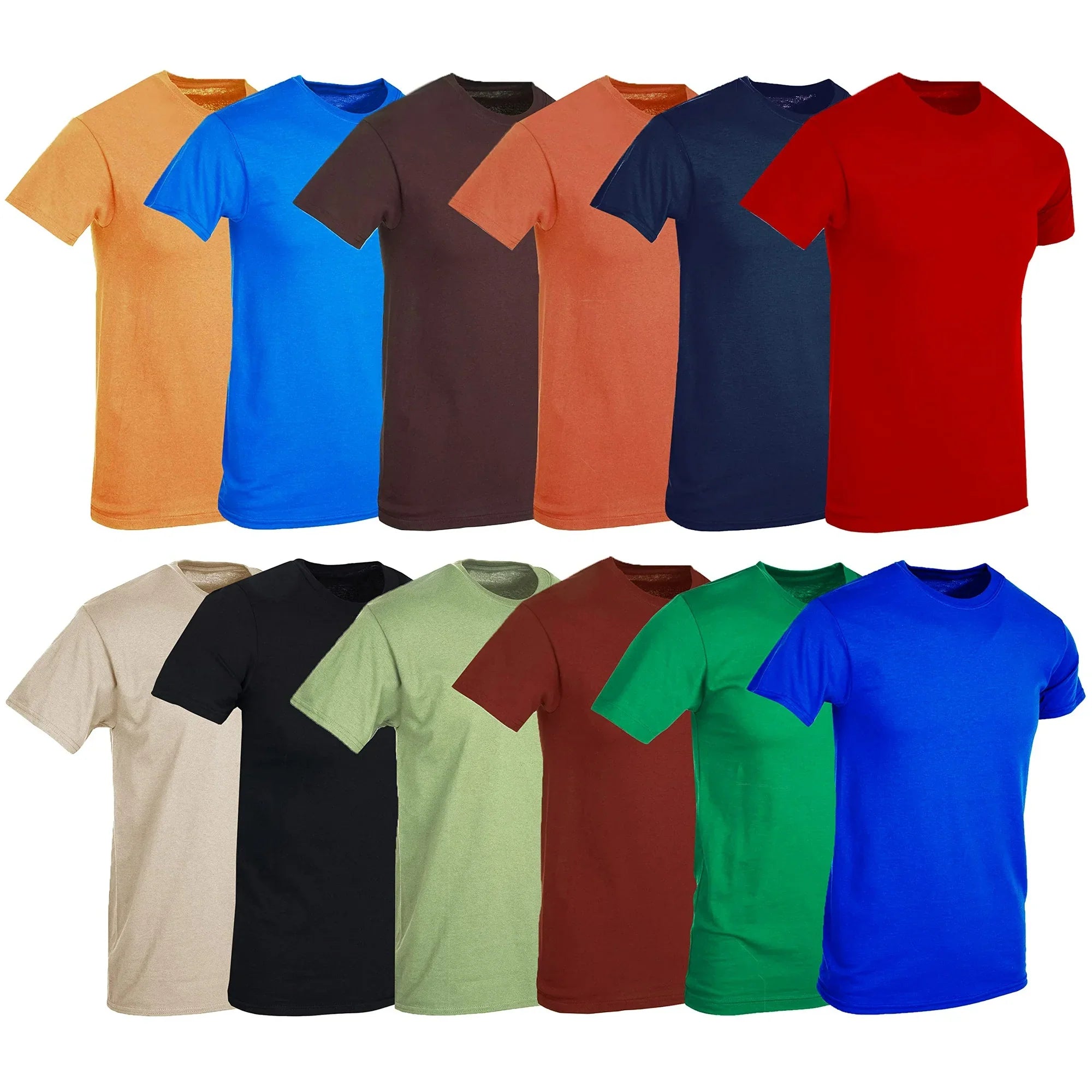 BILLIONHATS 12 Pack Plus Size Men's Cotton T-Shirt Bulk Big