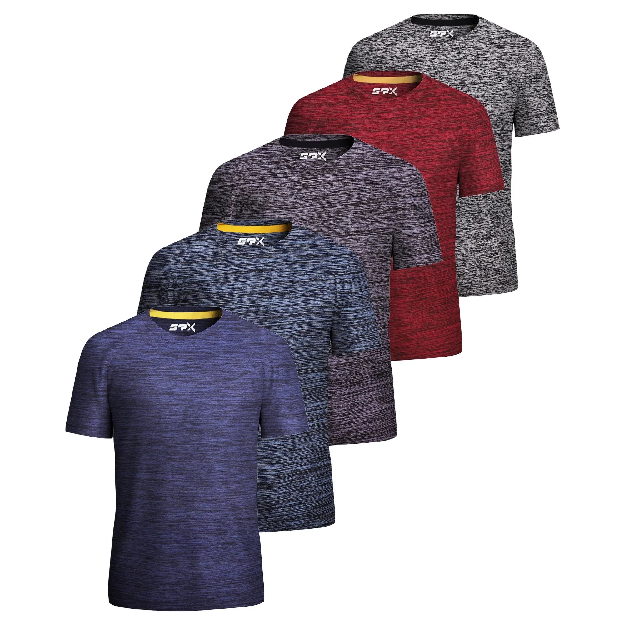 Men’s Dry-Fit Activewear Crewneck T Shirts Running Gym Workout Quick Dry Tee Top